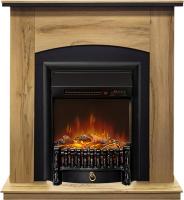 Электрокамин Barcelona очагом Fobos FX M Black Royal Flame, дуб галифакс