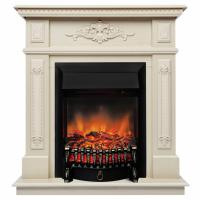 Электрокамин Lilian WTс очагом от RealFlame Fobos Lux Black RC, жемчуг