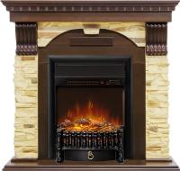 Электрокамин Dublin с очагом Royal Flame Fobos FX M Black RC, темный дуб и сланец