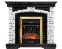 Электрокамин Glasgow с очагом Majestic Brass, венге Royal Flame