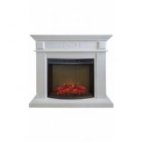 Электрокамин Leda 25,5 WT с очагом от RealFlame Evrika 25,5, белый матовый   