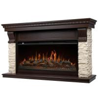 Каминокомплект Michigan с очагом от Electrolux EFP/P-3620LS, камень молочный и шпон темный дуб