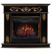Электрокамин Milano 25 DN с очагом от RealFlame FireField 25 SIR, темный орех с золотой патиной