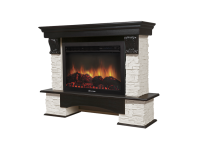 Электрокамин Pietra с широким очагом Electrolux, сланец белый и шпон венге