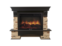 Электрокамин Pietra с широким очагом Electrolux, камень сланец натуральный и шпон венге