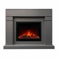  Электрокамин Lindelse 26 GR с очагом от RealFlame Moonblaze Deluxe Black, серый