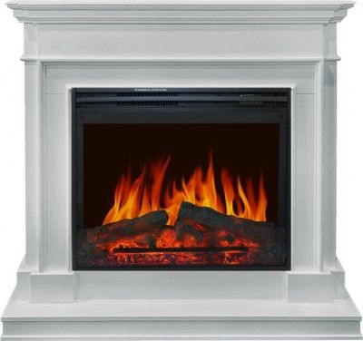 Электрокамин Newport с очагом Jupiter FX New Royal Flame, белый