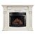 Электрокамин London с очагом Dioramic 28 LED FX, слоновая кость с патиной