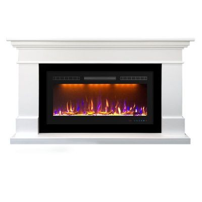 Электрокамин California с очагом Crystal Royal Flame, белый
