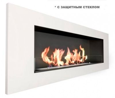 Биокамин настенный Elliot 1200 белый с защитным стеклом ZeFire