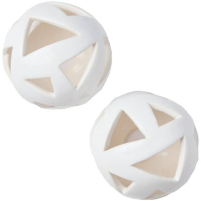 ШАРЫ БЕЛЫЕ С ТРЕУГОЛЬНЫМИ ОТВЕРСТИЯМИ - 2 ШТ.