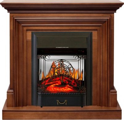 Электрокамин Bradford очагом Majestic FX M Black Flame, темный дуб