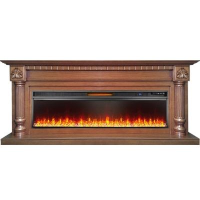 Электрокамин Edinburg 60 с очагом от Royal Flame Vision 60 LED, темный орех