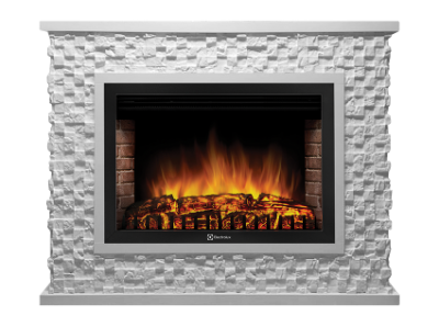 Электрокамин Quadro с очагом Electrolux, песчаник белый белая эмаль