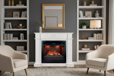 Каминокомплект Modena с очаг Design B800RF 3D Royal Flame, бьянко белый