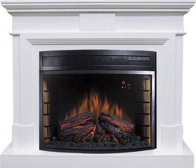 Электрокамин Coventry с очагом Dioramic 28 LED FX New Royal Flame, белый