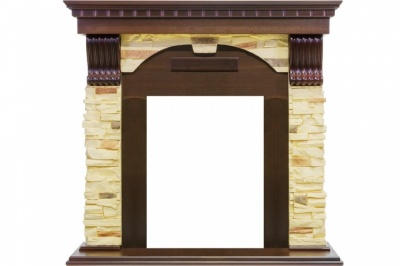 Портал Dublin угловой под классические очаги Dimplex, темный дуб и сланец (Высота 975 мм)