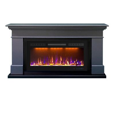 Электрокамин California с очагом Crystal 36 Royal Flame, серый графит