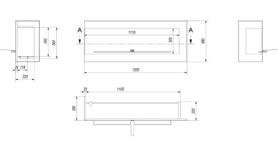 Биокамин DELTA/P/1200 угловой Kratki