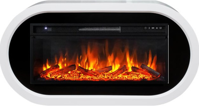 Электрокамин Ellips с очагом Vision 42 LOG LED Royal Flame, белый с черным
