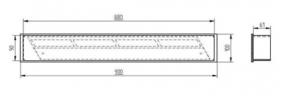 Биоконтейнер прямоугольный 900 ZeFire