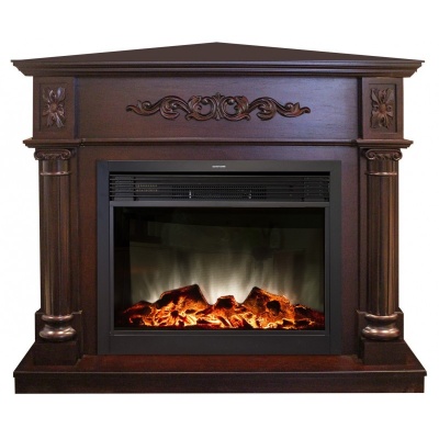 Электрокамин Silvia Corner 26 AO с очагом от RealFlame Moonblaze LUX S BL, темный дуб