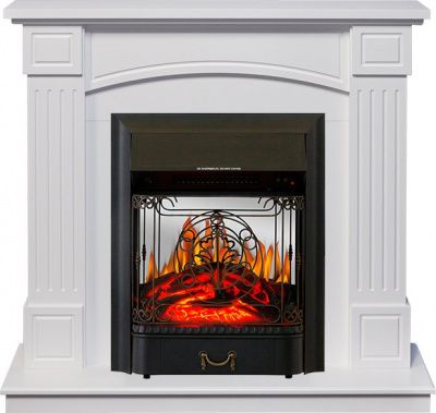 Электрокамин Boston с очагом Majestic FX M Black от Royal Flame, белый