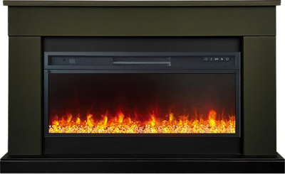 Электрокамин Bergen с очагом Vision 42 LED от Royal Flame, темная олива