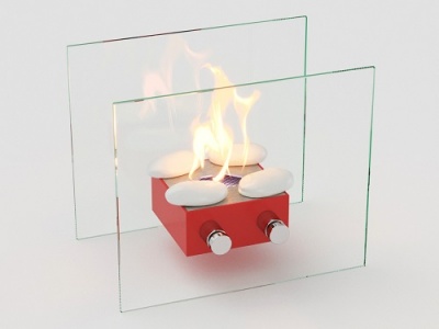 Биокамин настольный Токио красный Lux fire