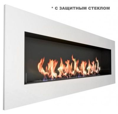 Биокамин настенный Elliot 1800 белый с защитным стеклом ZeFire