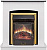 Электрокамин Barcelona очагом Majestic FX M Brass Royal Flame, белый с черным