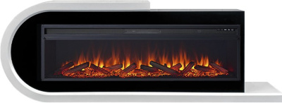 Электрокамин Basel 60 L с очагом Vision 60 LOG LED Royal Flame, белый с черным