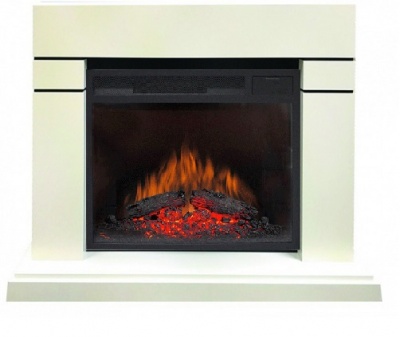 Электрокамин Lindos с очагом Vision 23 LED FX, алебастр Royal Flame