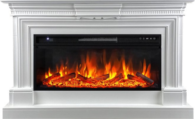 Каминокомплект Chelsea с очагом Vision 42 LOG LED, белый