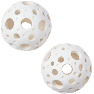 ШАРЫ БЕЛЫЕ С ОТВЕРСТИЯМИ ТРЕХ РАЗМЕРОВ - 2 ШТ.