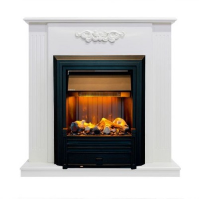 Электрокамин Lumsden с очагом Brookline Black, белый дуб Dimplex