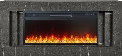 Электрокамин Line 42 SFT Stone Touch с очагом от Royal Flame Vision 42 LED, серый мрамор