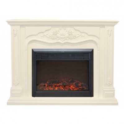 Электрокамин Victoria с очагом от RealFlame Moonblaze, белый матовый