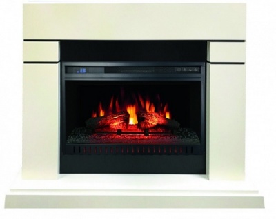 Электрокамин Lindos с очагом Vision 26 EF LED FX, алебастр Royal Flame